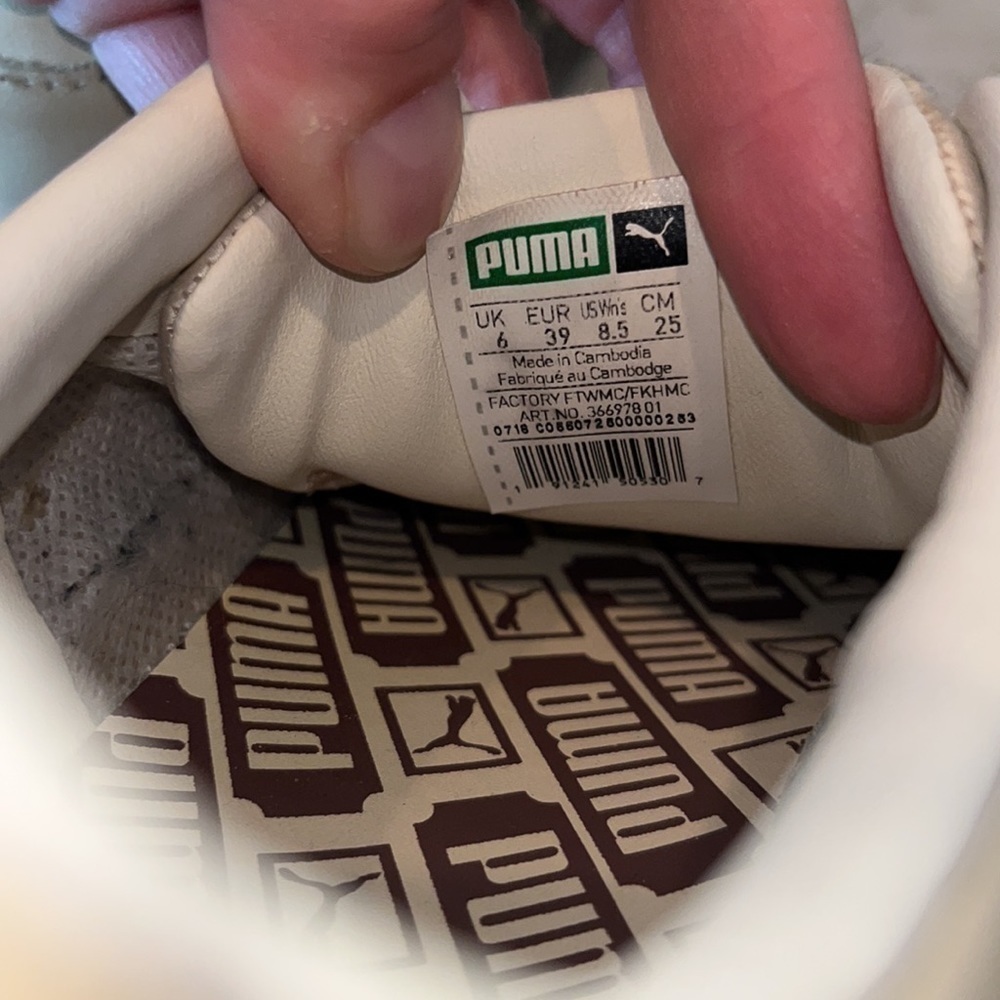 PUMA Vanilla Cream Trace Mimicry Leather Platform Sneaker  8.5 skater y2k grunge - Picture 9 of 13